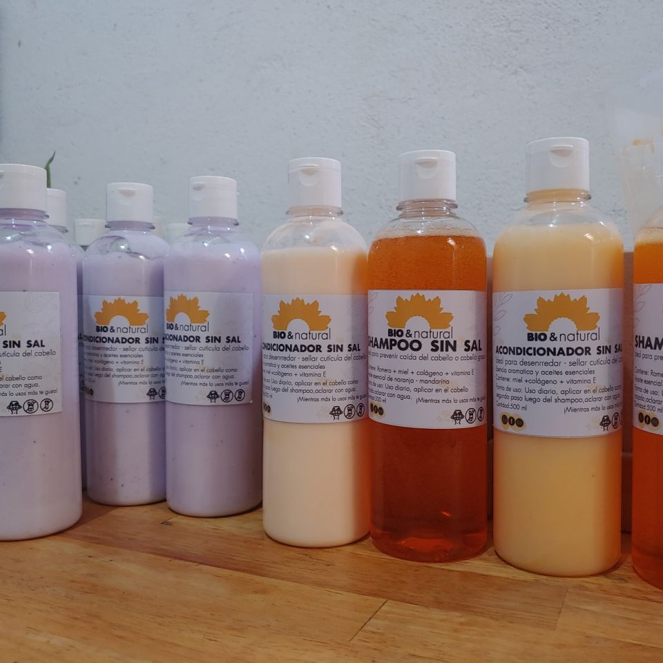 Shampoo sin sal con extractos naturales